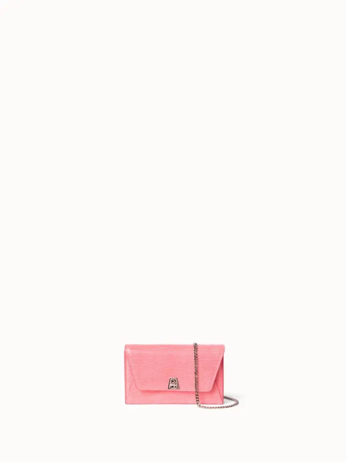 Anouk Envelope Bag In Lamb Skin Nubuck With Shiny Lizard Finish Blossom Women Akris Shoulder Bags