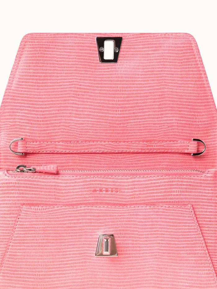 Anouk Envelope Bag In Lamb Skin Nubuck With Shiny Lizard Finish Blossom Women Akris Shoulder Bags