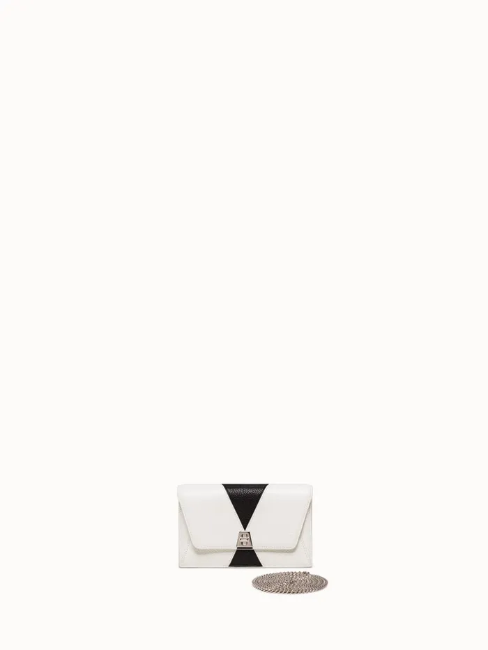Anouk Envelope In Cervocalf Leather Jockey Blackwhite Diamo Women Akris Crossbody Bags