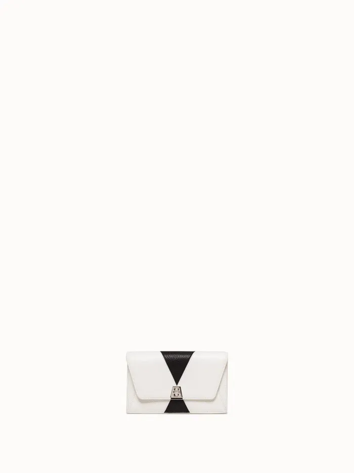Anouk Envelope In Cervocalf Leather Jockey Blackwhite Diamo Women Akris Crossbody Bags