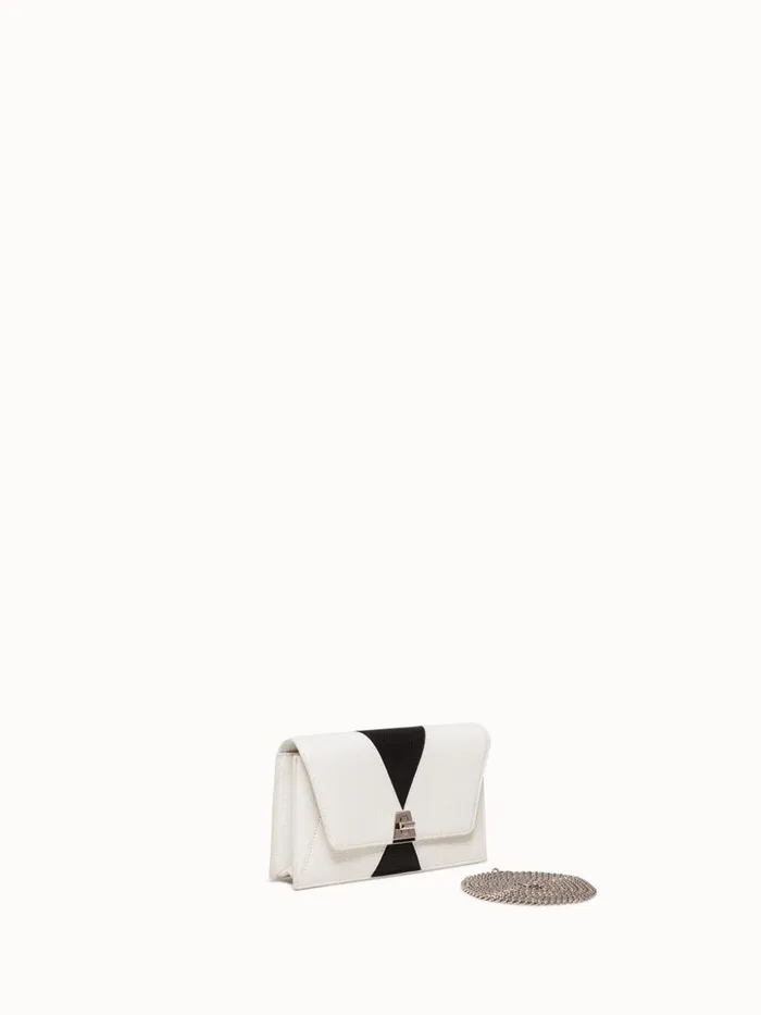 Anouk Envelope In Cervocalf Leather Jockey Blackwhite Diamo Women Akris Crossbody Bags