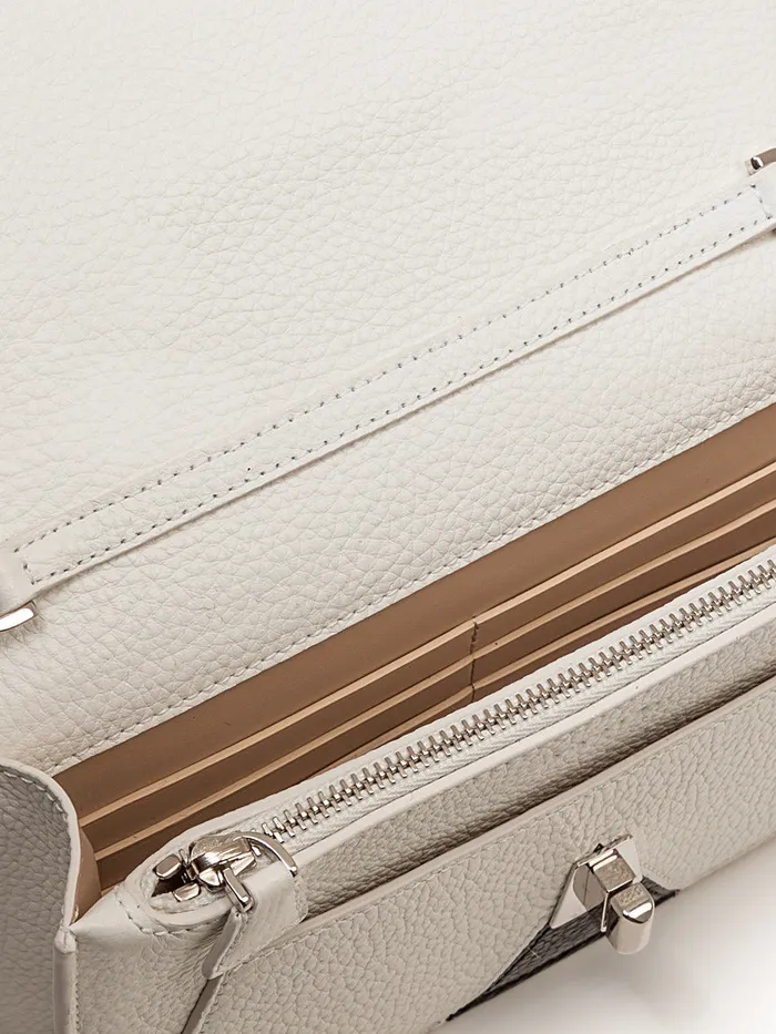 Anouk Envelope In Cervocalf Leather Jockey Blackwhite Diamo Women Akris Crossbody Bags