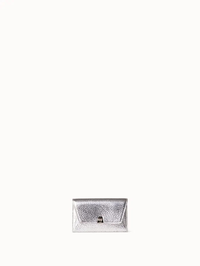 Anouk Envelope In Hammered Leather Stucco Met Women Akris Crossbody Bags