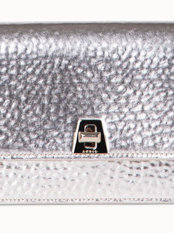 Anouk Envelope In Hammered Leather Stucco Met Women Akris Crossbody Bags