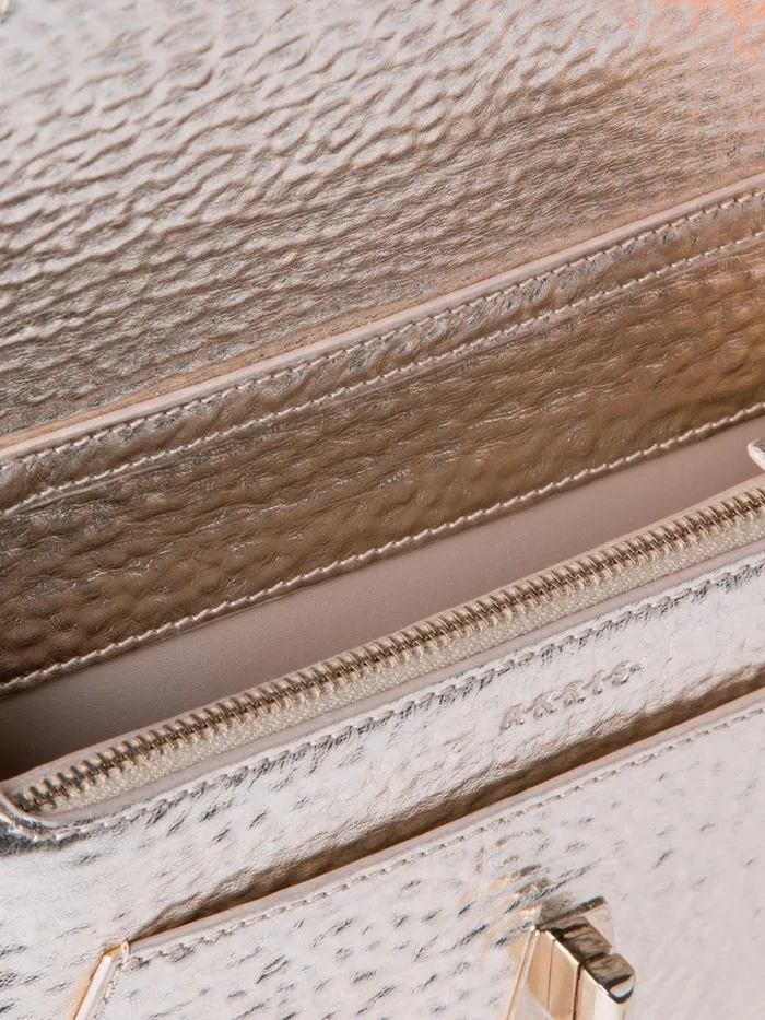Anouk Envelope In Hammered Leather Stucco Met Women Akris Crossbody Bags