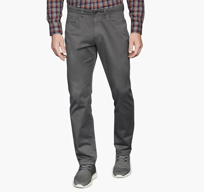 Apparel Men FivePocket Pants Dark Charcoal Johnston and Murphy