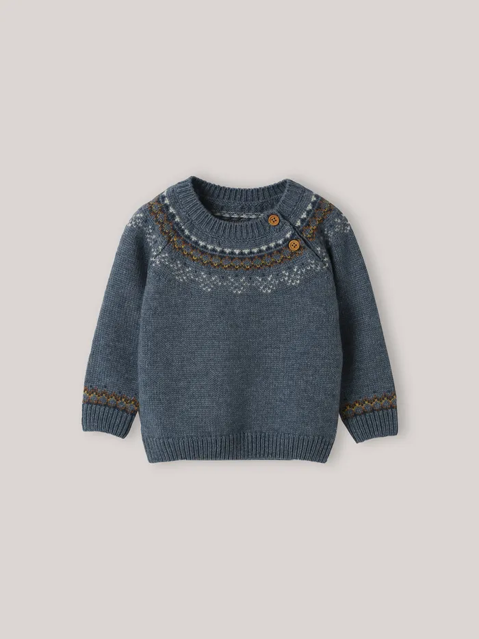 Baby Cyrillus Baby Boy Jacquard Sweater Bleu Froid