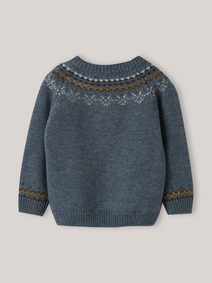 Baby Cyrillus Baby Boy Jacquard Sweater Bleu Froid