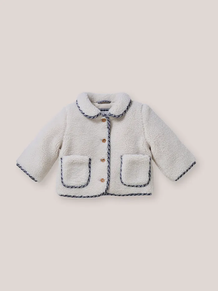 Baby Cyrillus Baby Girl Sherpa Jacket Ecru