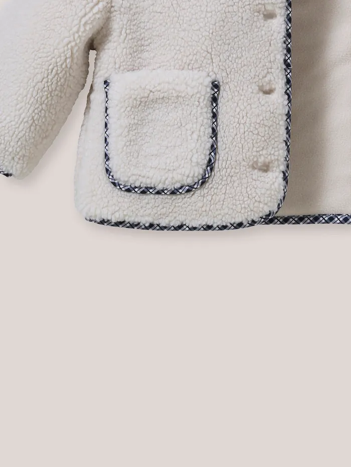 Baby Cyrillus Baby Girl Sherpa Jacket Ecru