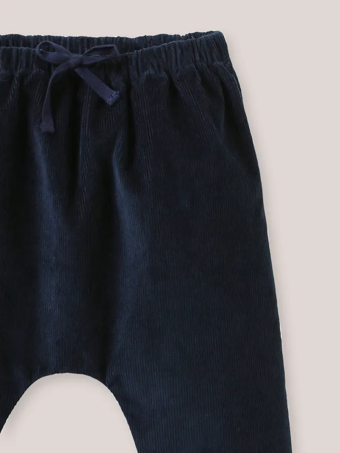 Baby Cyrillus Baby Girl Velour Harem Pants Marine