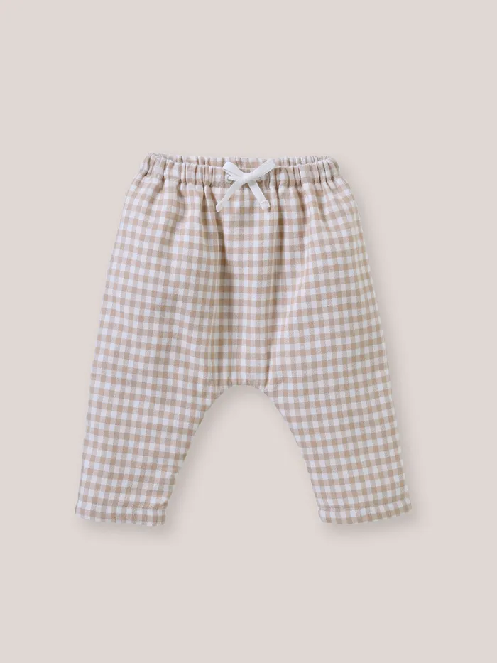 Baby Cyrillus Birth Gingham Check Harem Pants Vichy Sable