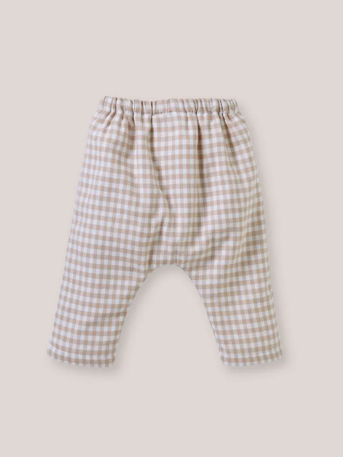 Baby Cyrillus Birth Gingham Check Harem Pants Vichy Sable