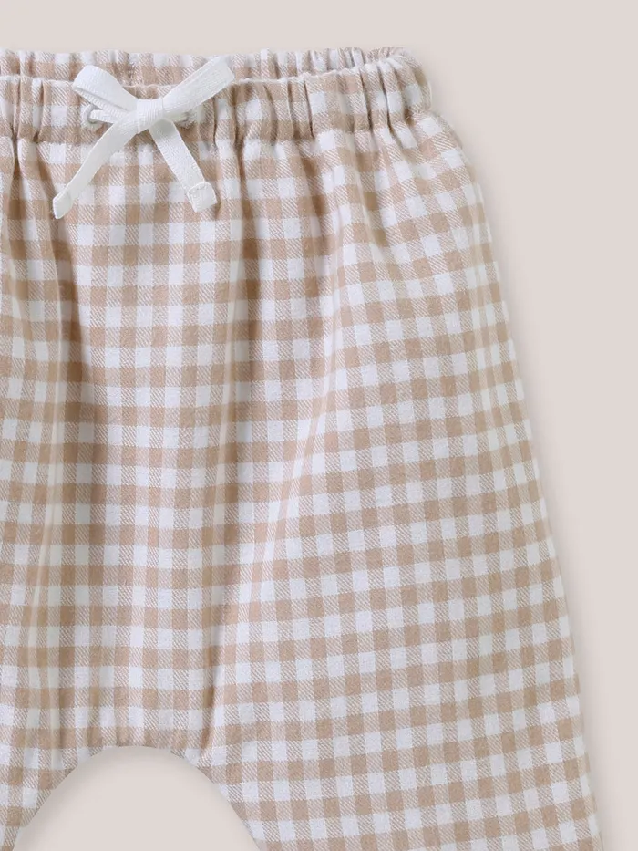 Baby Cyrillus Birth Gingham Check Harem Pants Vichy Sable