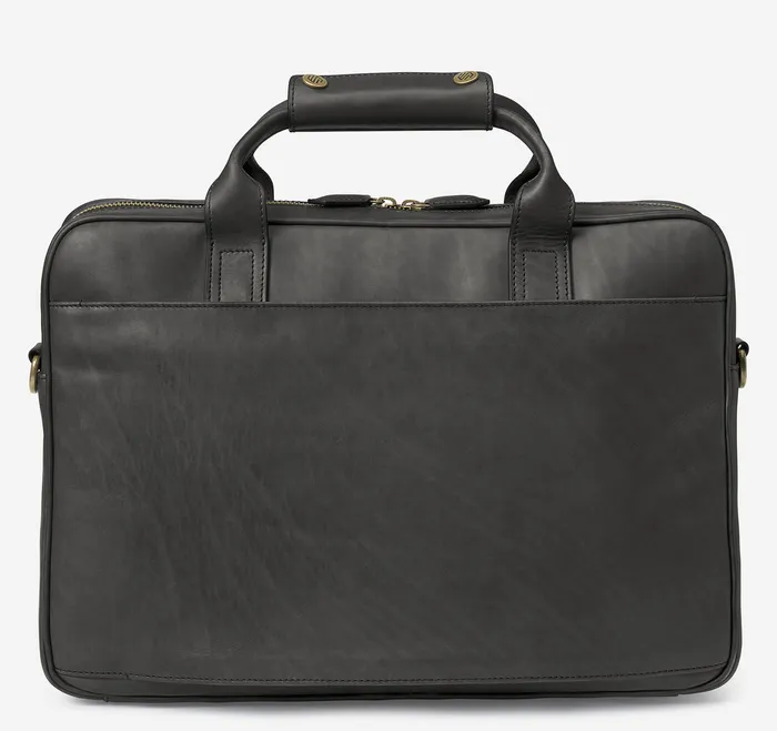 Backpacks and Briefcases Men Johnston and Murphy Rhodes Briefcase Black Full Grain