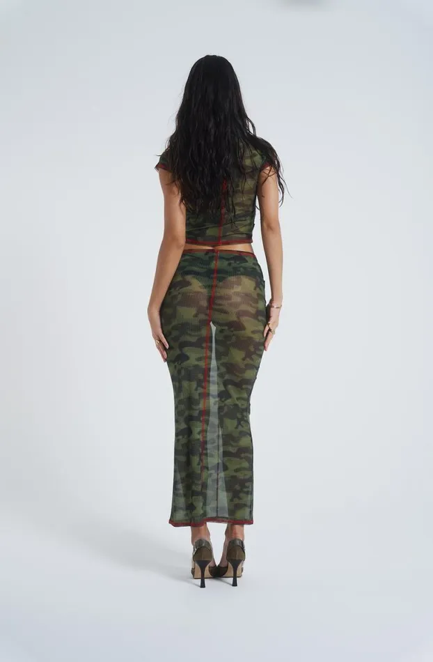 Beach Coords Women Jaded London Astro Camo Mesh Baby Tee