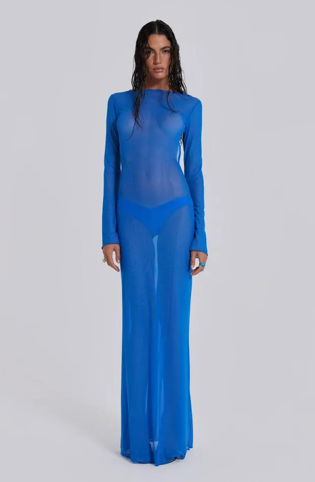 Beach Cover Ups Women Jaded London Ziva Sheer Maxi Beach Dress