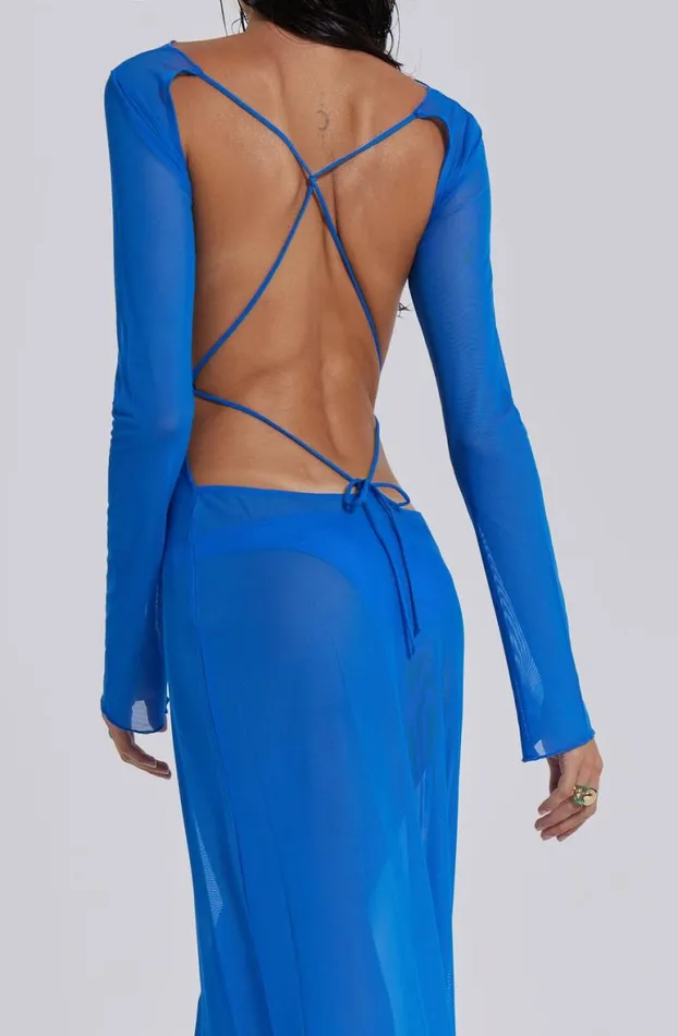 Beach Cover Ups Women Jaded London Ziva Sheer Maxi Beach Dress