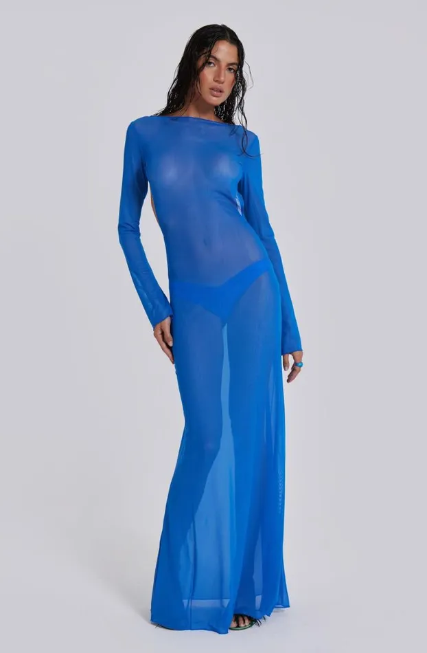 Beach Cover Ups Women Jaded London Ziva Sheer Maxi Beach Dress