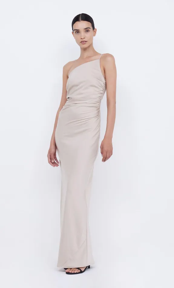 Bec Bridge Bridesmaids Dresses ETERNITY ASYM MAXI DRESS Sand 8211 Women