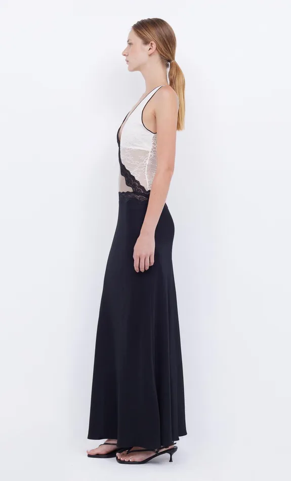 Bec Bridge Dresses ABRIELLE LACE MAXI DRESS Blacktaupeivory 8211 Women