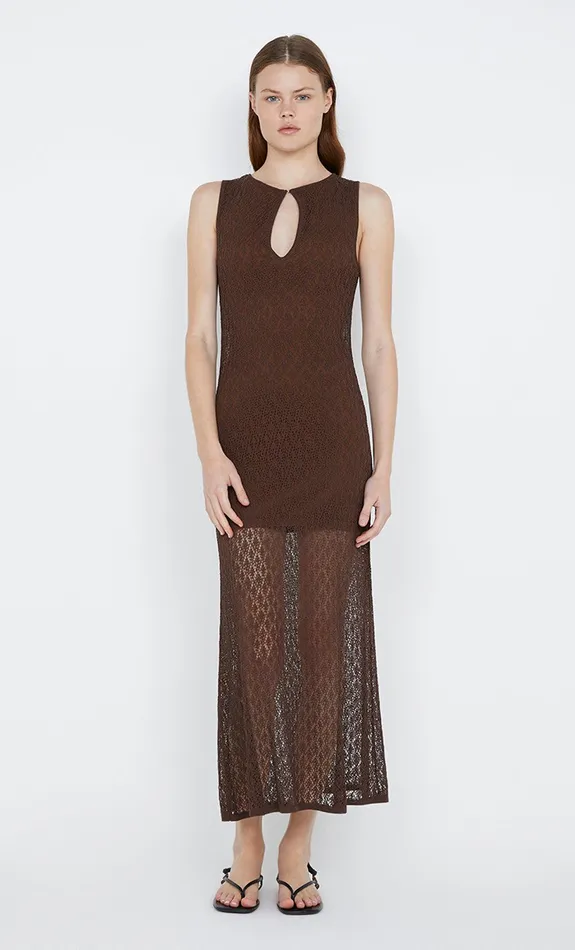 Bec Bridge Dresses AURORA KEYHOLE DRESS Choc 8211 Women