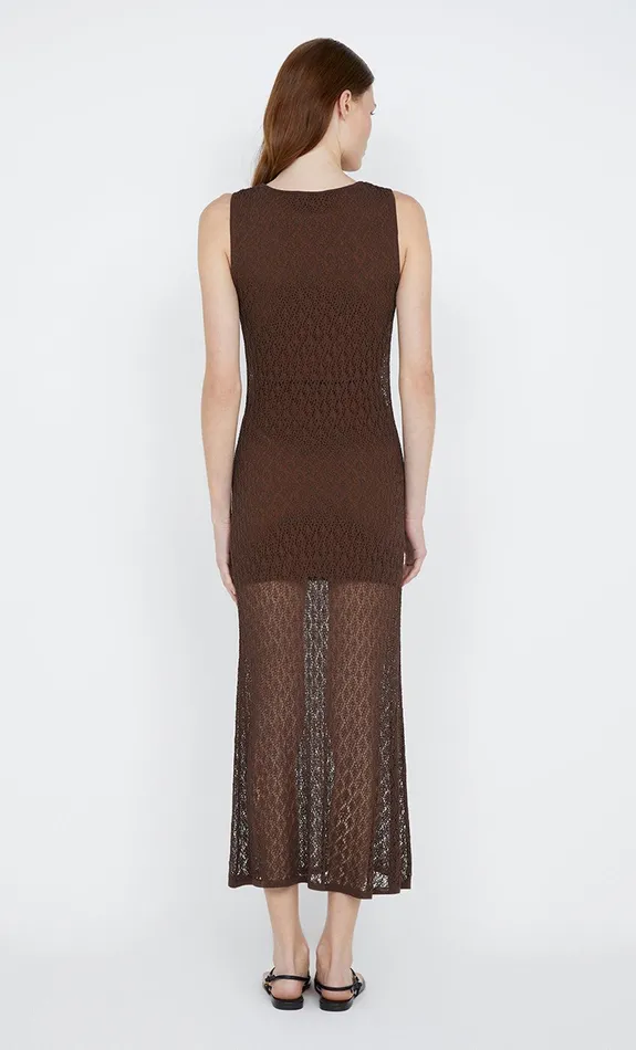 Bec Bridge Dresses AURORA KEYHOLE DRESS Choc 8211 Women