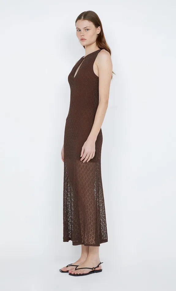Bec Bridge Dresses AURORA KEYHOLE DRESS Choc 8211 Women