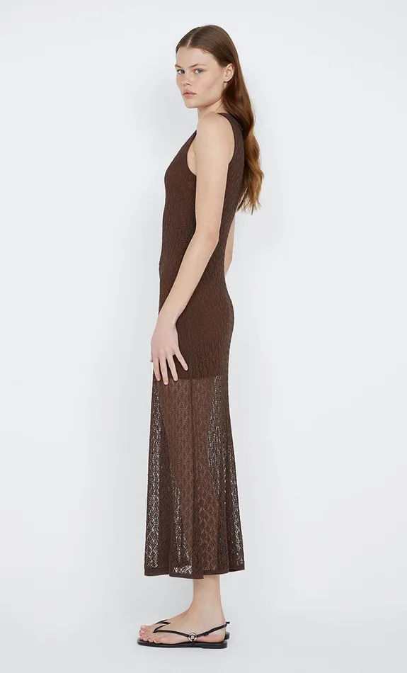 Bec Bridge Dresses AURORA KEYHOLE DRESS Choc 8211 Women