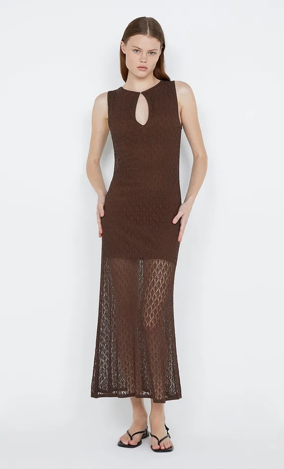 Bec Bridge Dresses AURORA KEYHOLE DRESS Choc 8211 Women