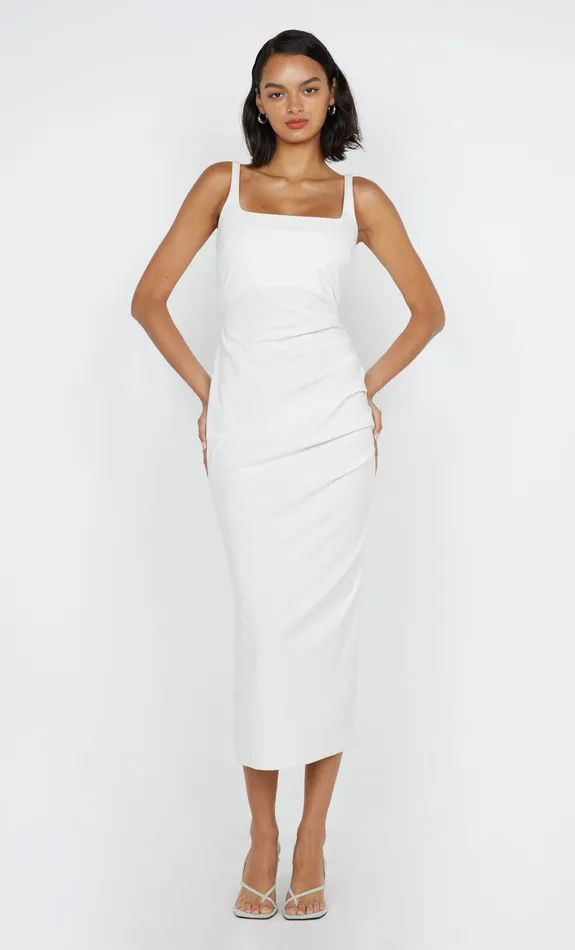 Bec Bridge Dresses AVELINE TUCK MIDI DRESS White 8211 Women