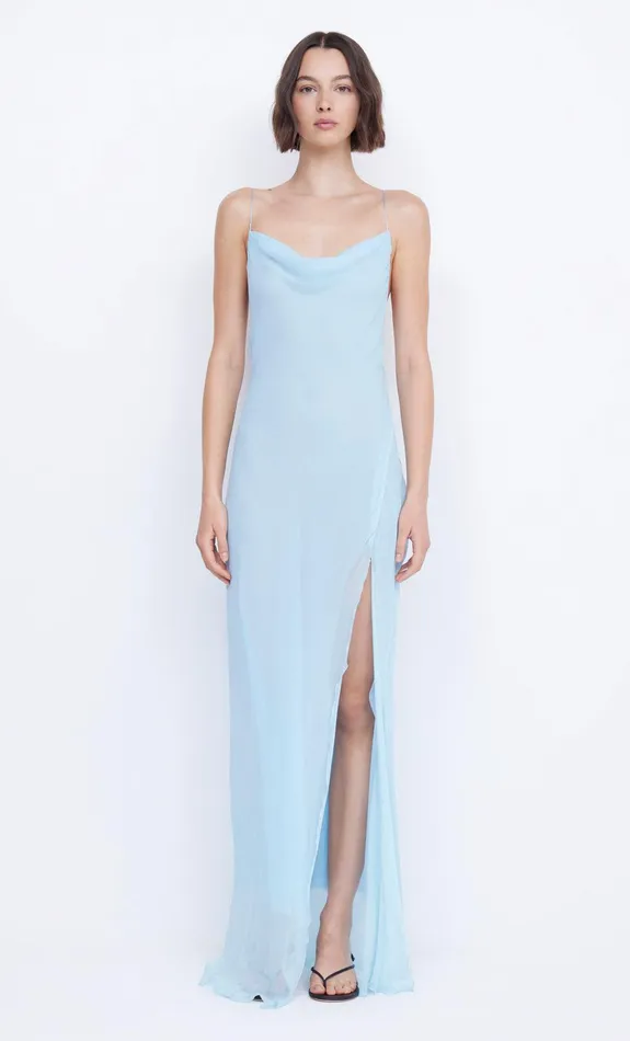 Bec Bridge Dresses ELZETTE SPLIT MAXI DRESS Dolphin Blue 8211 Women