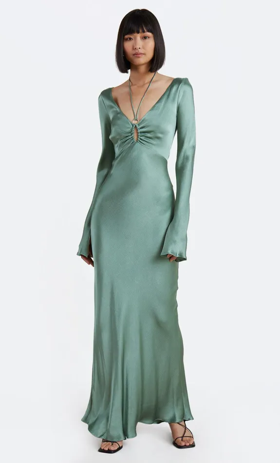 Bec Bridge Dresses MALYKA LONG SLEEVE MAXI DRESS Moss Green 8211 Women