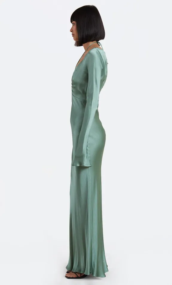 Bec Bridge Dresses MALYKA LONG SLEEVE MAXI DRESS Moss Green 8211 Women