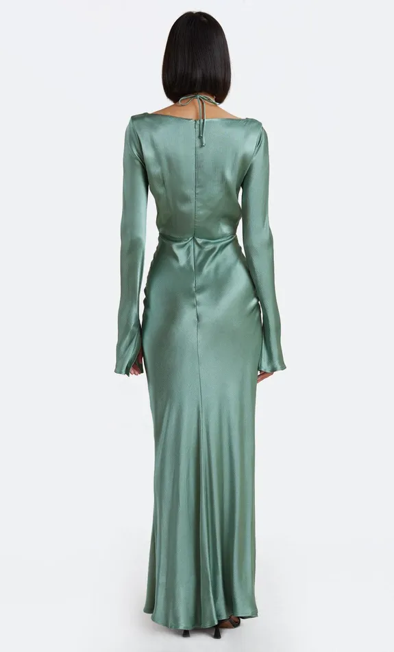Bec Bridge Dresses MALYKA LONG SLEEVE MAXI DRESS Moss Green 8211 Women