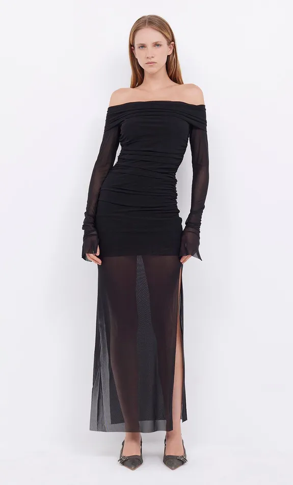 Bec Bridge Dresses SASHAY LONG SLEEVE GATHERED DRESS Black 8211 Women