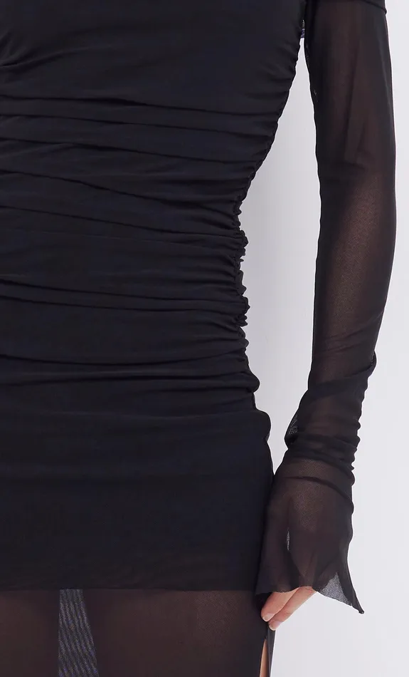Bec Bridge Dresses SASHAY LONG SLEEVE GATHERED DRESS Black 8211 Women