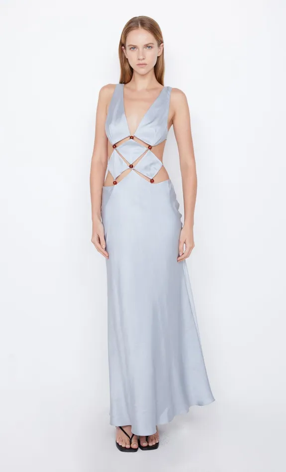 Bec Bridge Event Wear Dresses AGATHE DIAMOND DRESS Dove Blue 8211 Women
