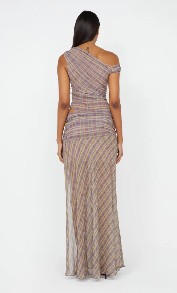 Bec Bridge Event Wear Dresses AURELIA ASYM DRESS Violet Check 8211 Women