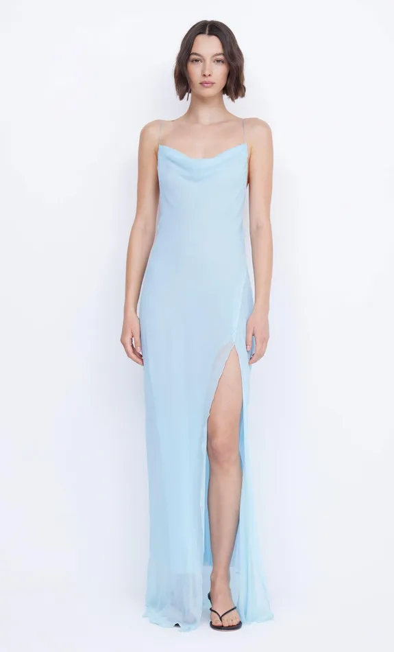 Bec Bridge Event Wear Dresses ELZETTE SPLIT MAXI DRESS Dolphin Blue 8211 Women