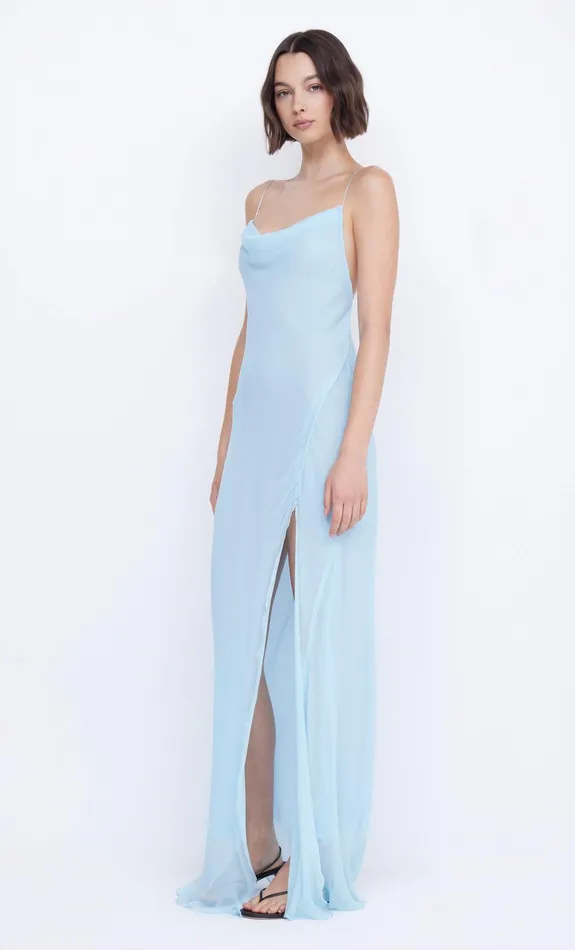 Bec Bridge Event Wear Dresses ELZETTE SPLIT MAXI DRESS Dolphin Blue 8211 Women