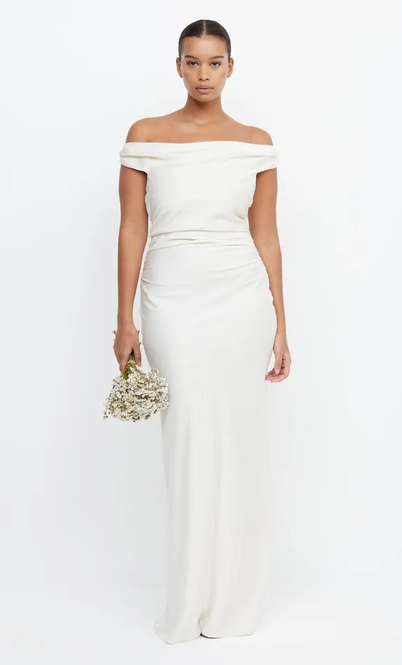 Bec Bridge Event Wear Dresses ETERNITY OFF SHOULDER MAXI Cream 8211 Women