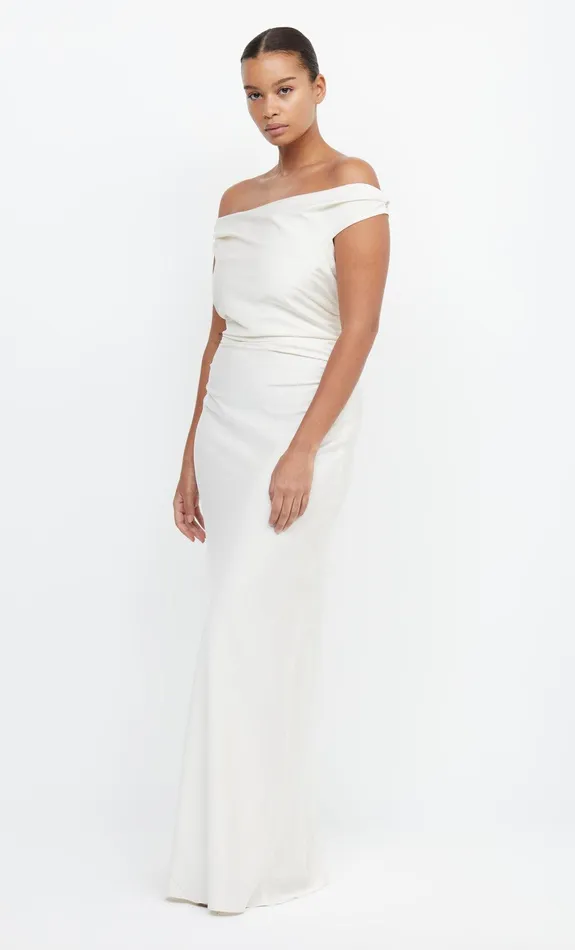 Bec Bridge Event Wear Dresses ETERNITY OFF SHOULDER MAXI Cream 8211 Women