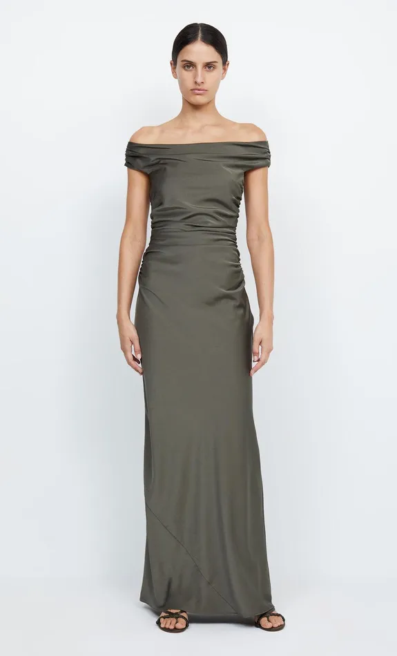 Bec Bridge Event Wear Dresses ETERNITY OFF SHOULDER MAXI Dark Willow 8211 Women