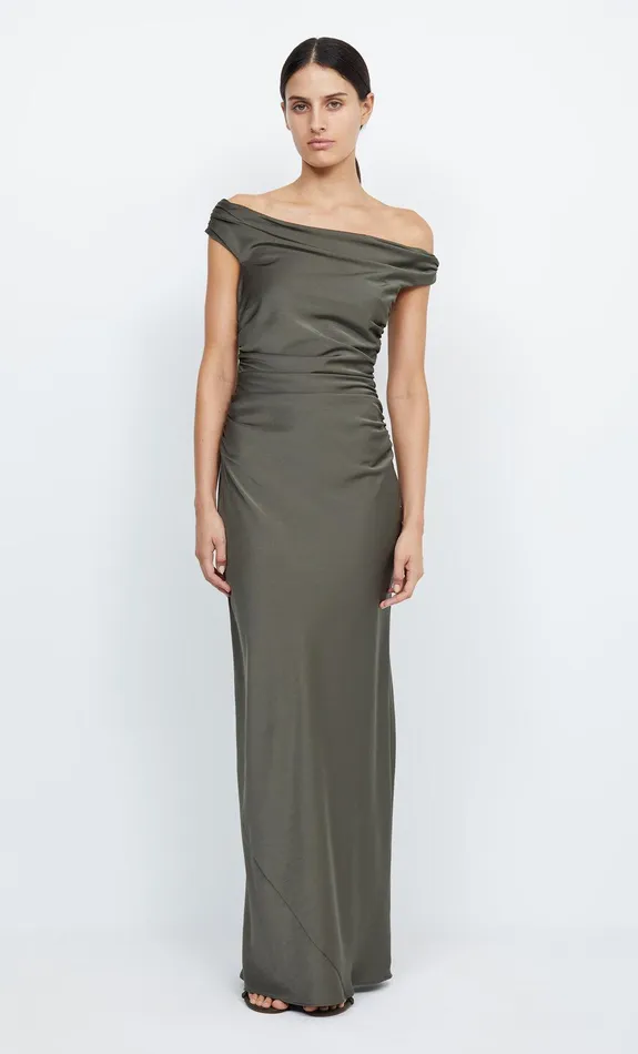 Bec Bridge Event Wear Dresses ETERNITY OFF SHOULDER MAXI Dark Willow 8211 Women