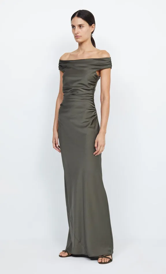 Bec Bridge Event Wear Dresses ETERNITY OFF SHOULDER MAXI Dark Willow 8211 Women