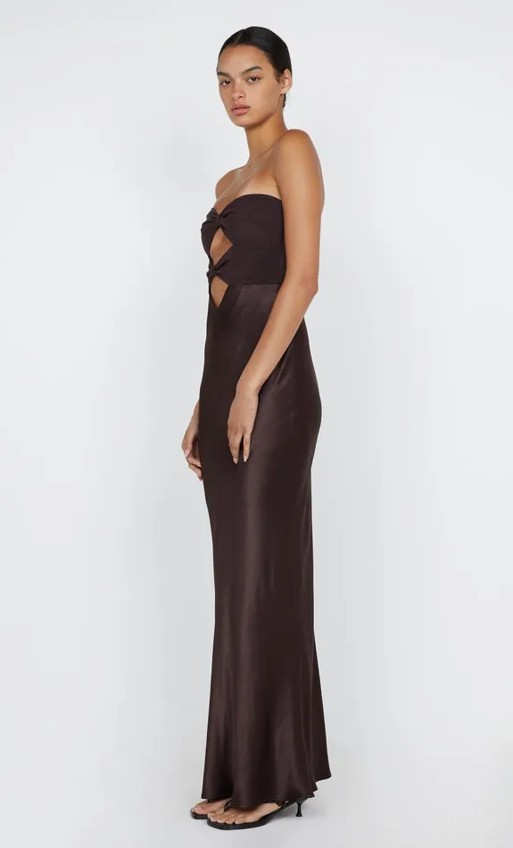 Bec Bridge Event Wear Dresses HALLE STRAPLESS DRESS Chocolate 8211 Women