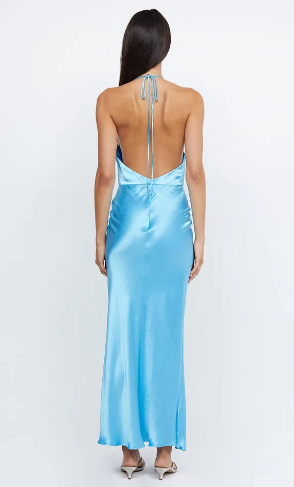 Bec Bridge Event Wear Dresses INDI HALTER MAXI DRESS Topaz Blue 8211 Women