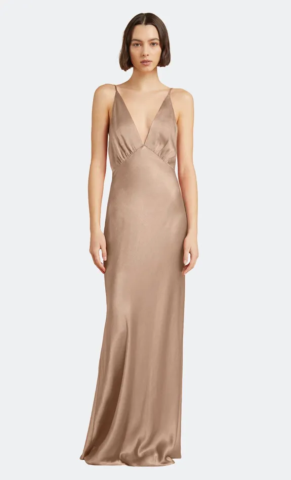 Bec Bridge Event Wear Dresses LORELAI V MAXI DRESS Golden 8211 Women