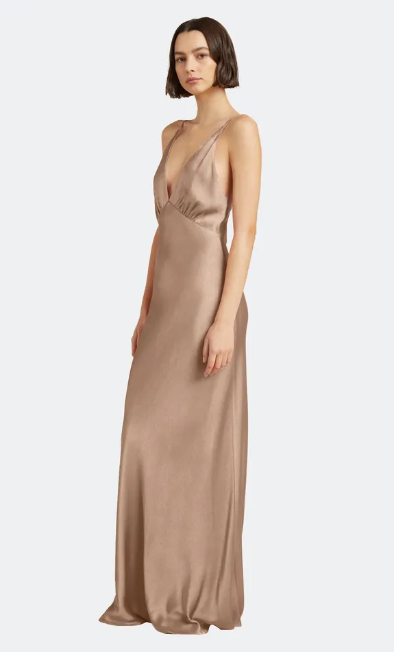 Bec Bridge Event Wear Dresses LORELAI V MAXI DRESS Golden 8211 Women